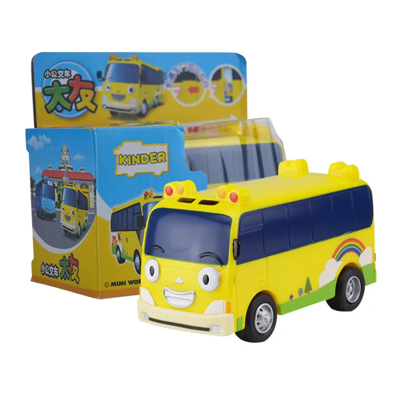 KINDER TAYO маленький автобус модель машинки Детские миниатюрные игрушки пластиковый мультфильм CITO GANI LANI NURI PAT ROGI автобус игрушки для детей подарок на день рождения - Цвет: KINDER