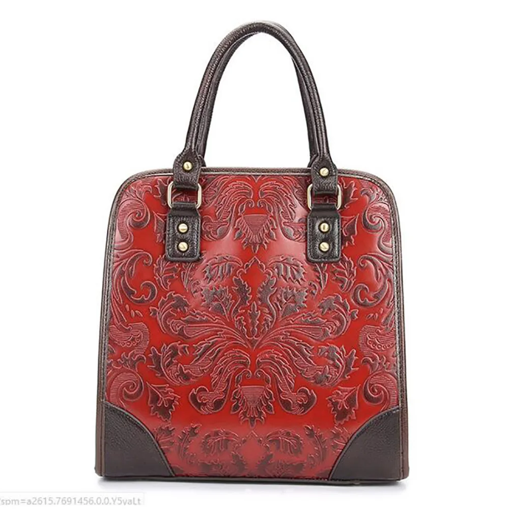 Винтажная трендовая женская сумка тоут из натуральной кожи повседневный