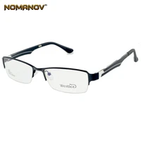 nomanov half rim alloy frame eyeglasses custom made prescription myopia reading optical or photochromic gray brown lenses