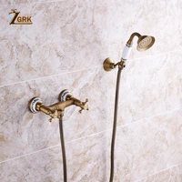 zgrk shower faucets brass blue and white bathtub faucets rain shower handheld bathroom sanitary wall mount shower mixer tap