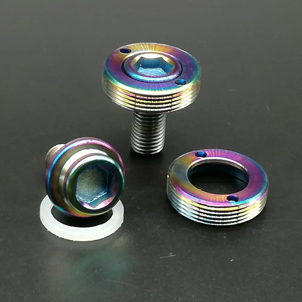 M8x15mm Rainbow Titanium Ti Bicycle Screw Chain Wheel Crank Bolt Extractor 1Pair/2Pcs | Обустройство дома