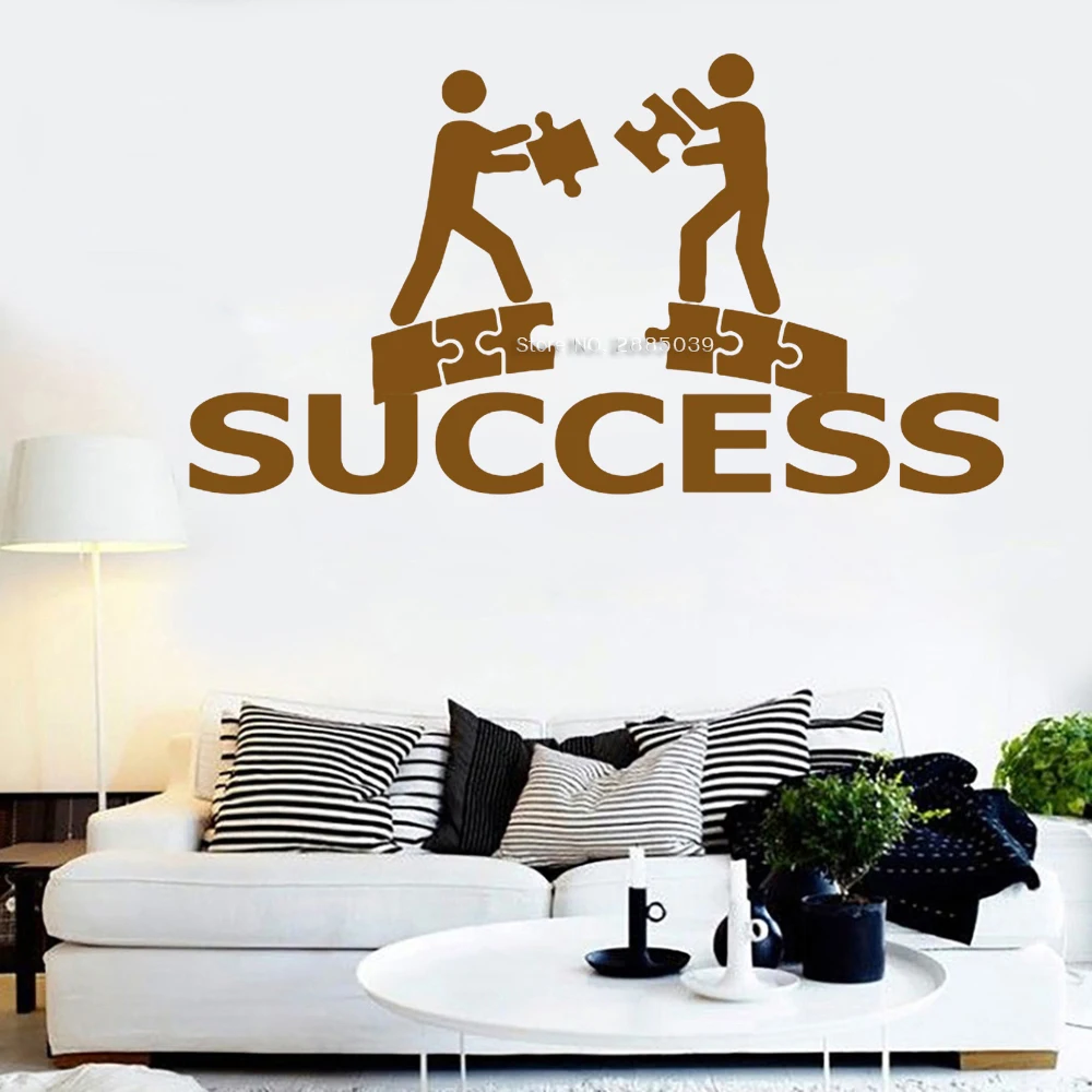 

102*56cm Success Mural Wall Stickers Office Decor Inspiration Teamwork Quote Removable Vinyl Sticker Home Decoration New LC1163