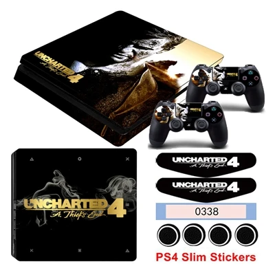YSP4S-0256 Uncharted 4 виниловая игровая наклейка для Playstation 4 Slim PS4 Slim консоль и чехол наклейки и защитное устройство для контроллеров - Цвет: YSP4S-0256
