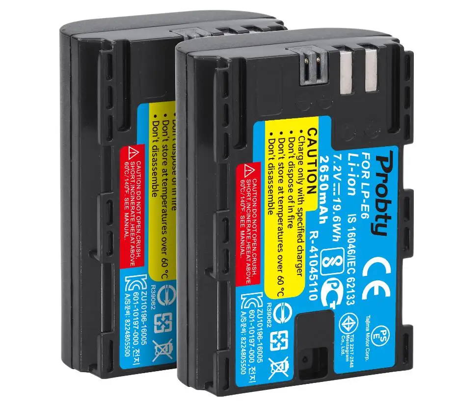 2 Pcs Battery LP E6 LPE6 LP-E6 E6N аккумулятор 2650 мАч+ светодиодный двойной зарядное устройство для камеры Canon EOS 5DS R 5D Mark II 5D Mark III 6D 7D 80D EOS 5DS R - Цвет: 2 Pcs Battery