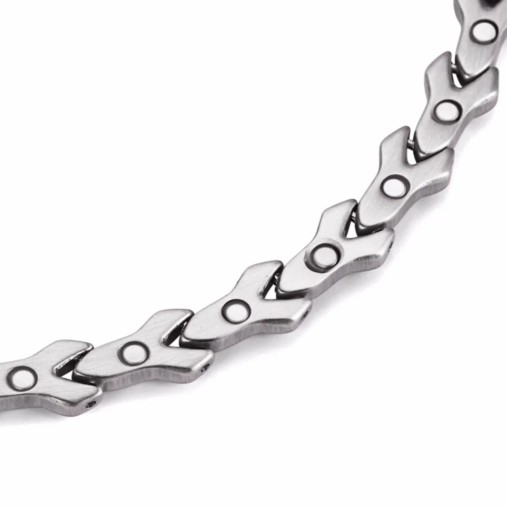 Нержавеющая сталь Женские Серебряный браслет Исцеления Магнитный 316L для женщин