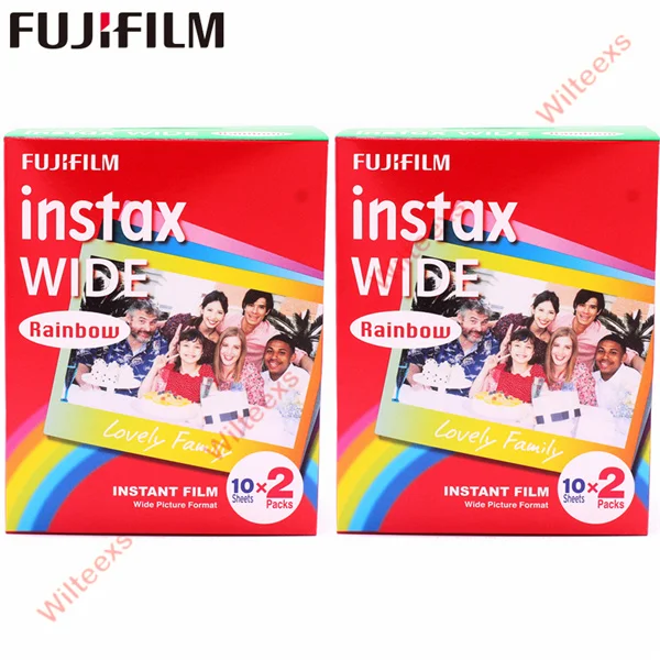 40 Rainbow films 10-100 листов оригинальная пленка моментальной печати Fujifilm Instax Wide белый/радужный/монохромный для камеры моментальной печати Fuji 300/200/210/100/500AF - Цвет: 40 Rainbow films