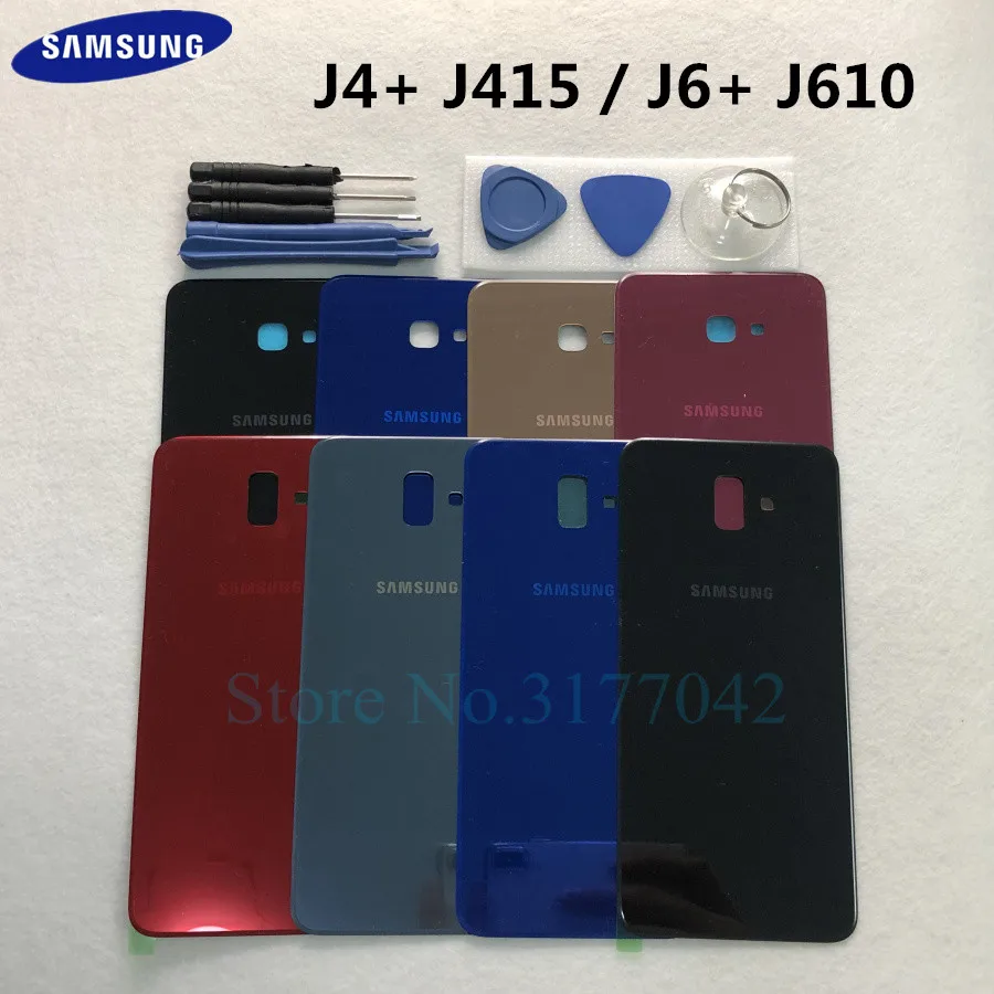 J4+ J6+ задний корпус батареи для samsung Galaxy j6 plus j610 j610f j4 plus j415 j415f Задняя стеклянная крышка+ Инструменты