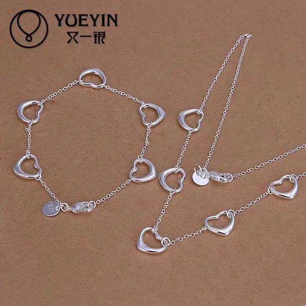 

Wholesale Retail Women's Silver Plated Jewelry Sets Wedding Bridal Jewelry S186 Classic Nakit Kompleti