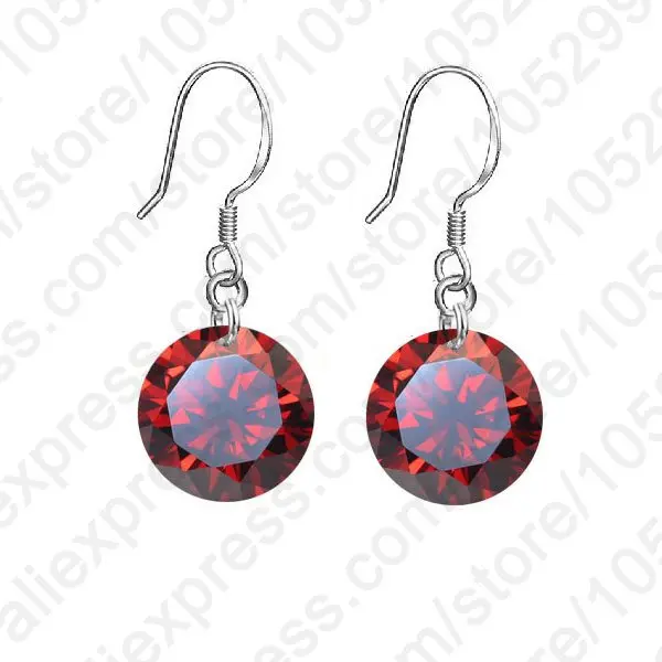 

CZ Crystal Wedding Jewelry Vintage 925 Sterling Silver 8MM Cubic Zirconia Fashion Woman Girl Candy Hook Earrings 6 Colors