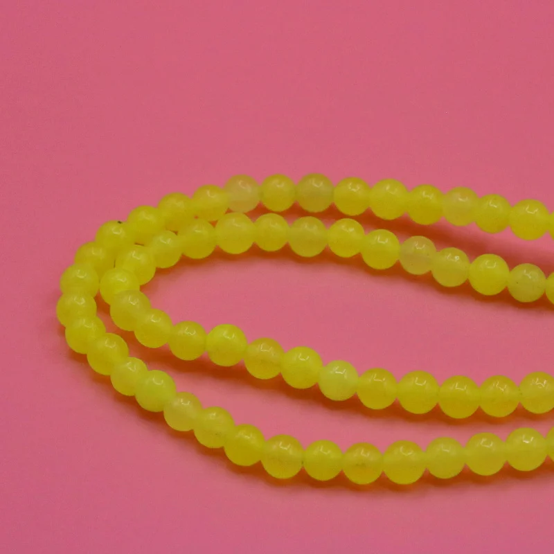 Оптовая продажа 4 мм круглые свободные бусины свежий лимонно-желтый камень