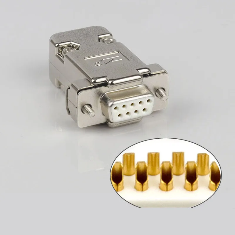 DB9 штепсельный разъем vga разъем Пластик чехол с золотым напылением Медь контактор 2 ряда 9-контактный разъем Порты и разъёмы гнездо женский мужской адаптер - Цвет: D