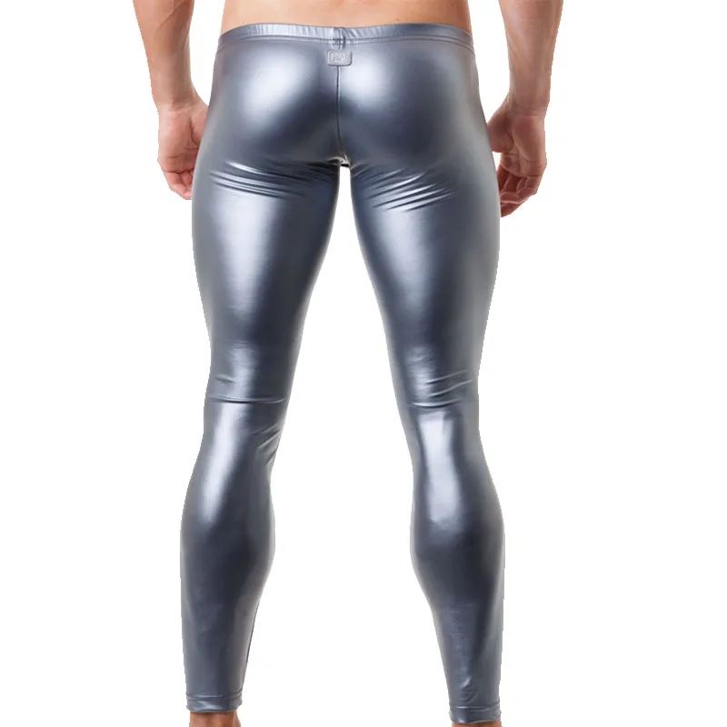 

Mens Skinny Shiny Gold Silver Black Patent Leather Pants Men Nightclub Stage Pants For Singers Dancers Casual Trousers