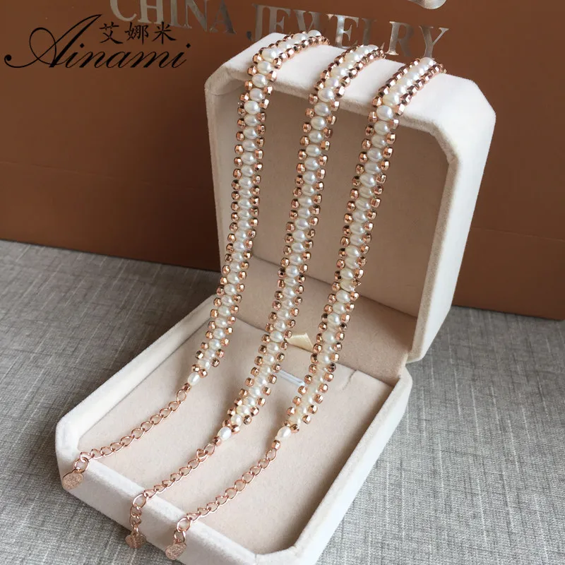 [Ainami] браслет из пресноводного культивированного жемчуга Свадебные украшения