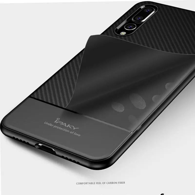 Чехол для телефона IPAKY из углеродного волокна задняя крышка Huawei P20 Lite роскошный