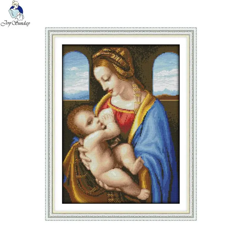 Набор для вышивки крестиком The Virgin and the сын восемнадцати цветов DMC 14CT 11CT Китай|dmc