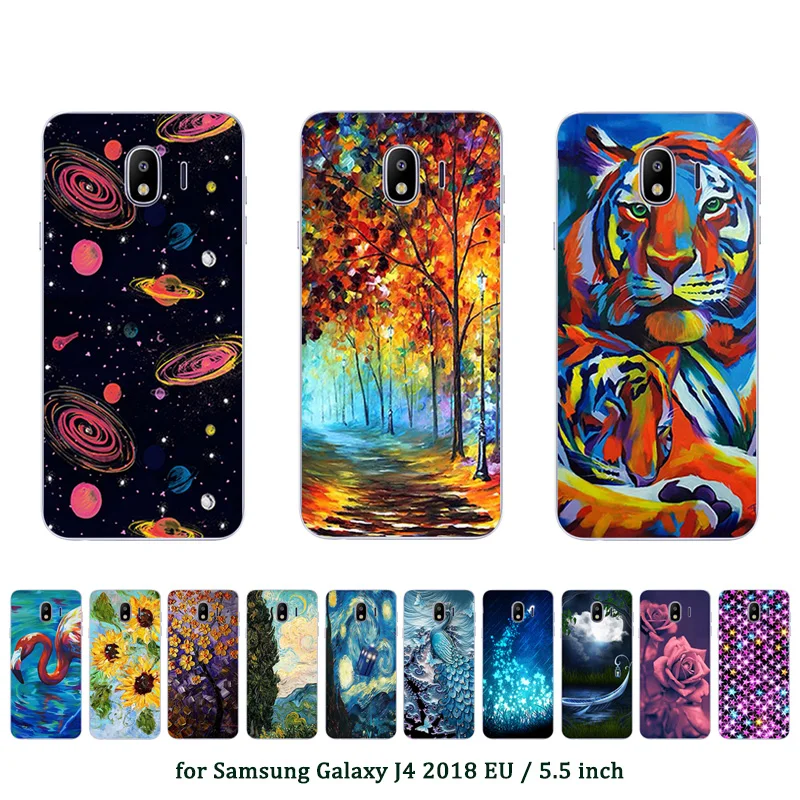 Чехол для Samsung Galaxy J4 2018 чехлы 5 дюйма силиконовый мягкий чехол с рисунком Oill J400