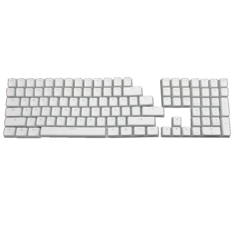 RGB 108 Keycaps ANSI макет PBT белый пудинг Двойная кожа молочный кадр с подсветкой Keycap для