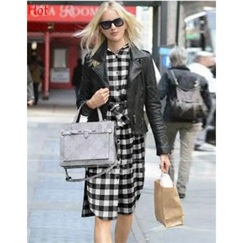 Плюс женское клетчатое платье Леди с длинным рукавом Миди платья клетчатая