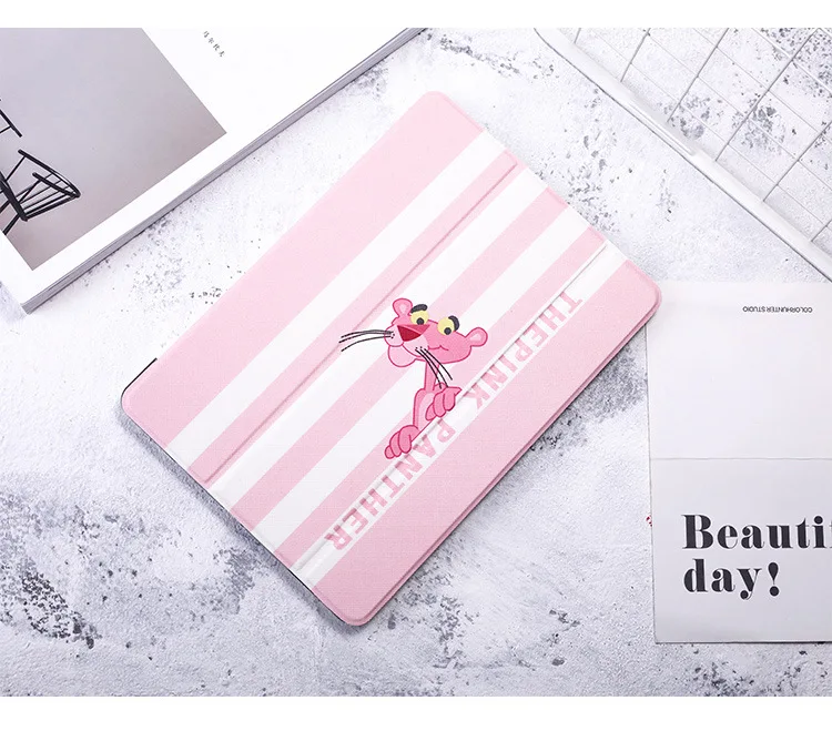 Ультратонкий легкий розовый чехол с рисунком для нового iPad 9,7 iPad 10,2 10,5 Funda Stander Smart Cover для iPad Air1 Air2 A1474