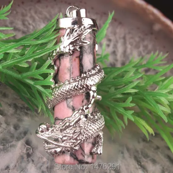 38X11MM опал Опалит оникс тигровый глаз дракон колонна инкрустированная кулоном 1 шт