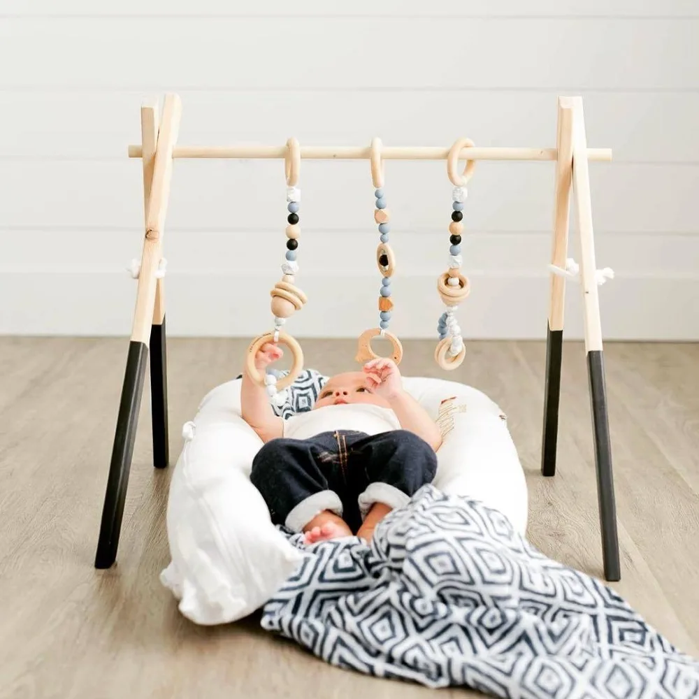 

Nordic Baby Gym Play Nursery Sensory Ring-pull Toy Wooden Frame Infant Room Toddler Clothes Rack Christmas Gift Kids Room Decor