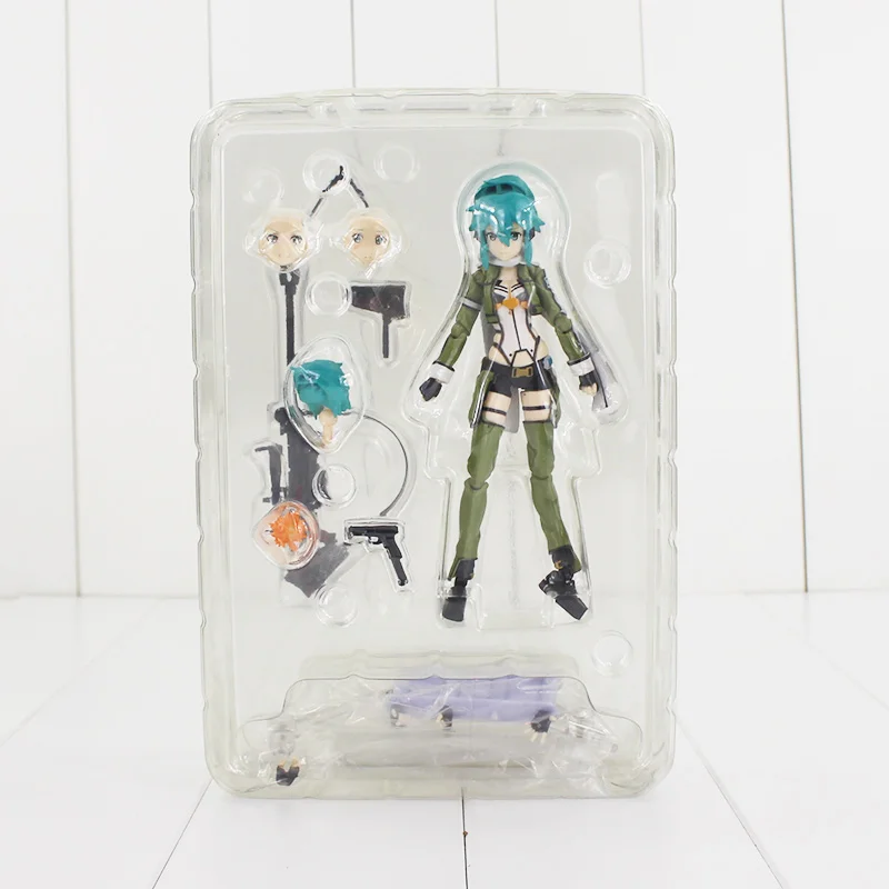 14 см аниме Sword Art Online Asada Shino Sinon Figma ПВХ фигурка Коллекционная модель игрушки
