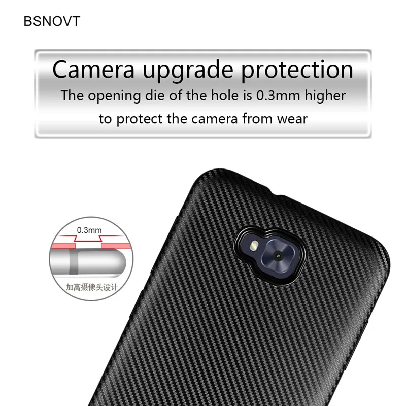 Чехол для Asus Zenfone 4 Selfie ZD553KL из ударопрочного мягкого углеродного волокна тонкий