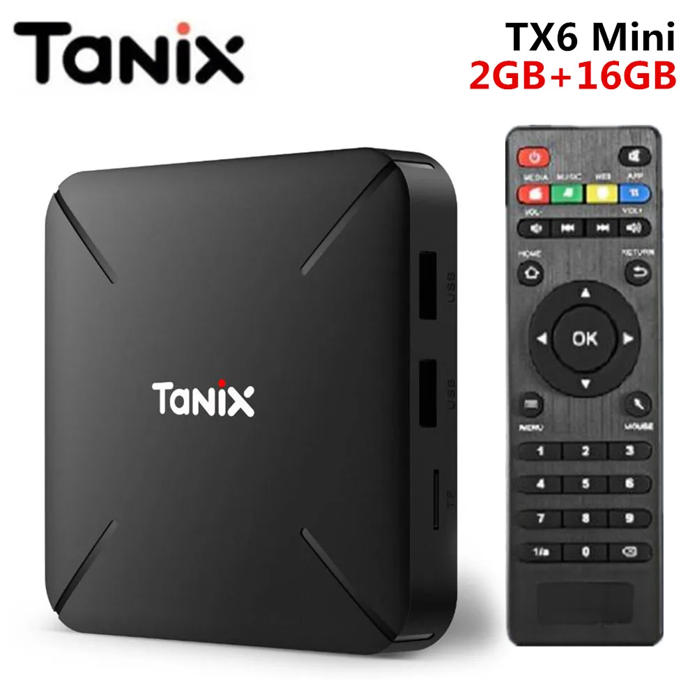 Tanix TX6 Мини Смарт ТВ приставка Android 9,0 Allwinner H6 Mali T720 2 Гб ОЗУ 16 Гб ПЗУ телеприставка 6 к H.265 2,4 ГГц WiFi медиаплеер