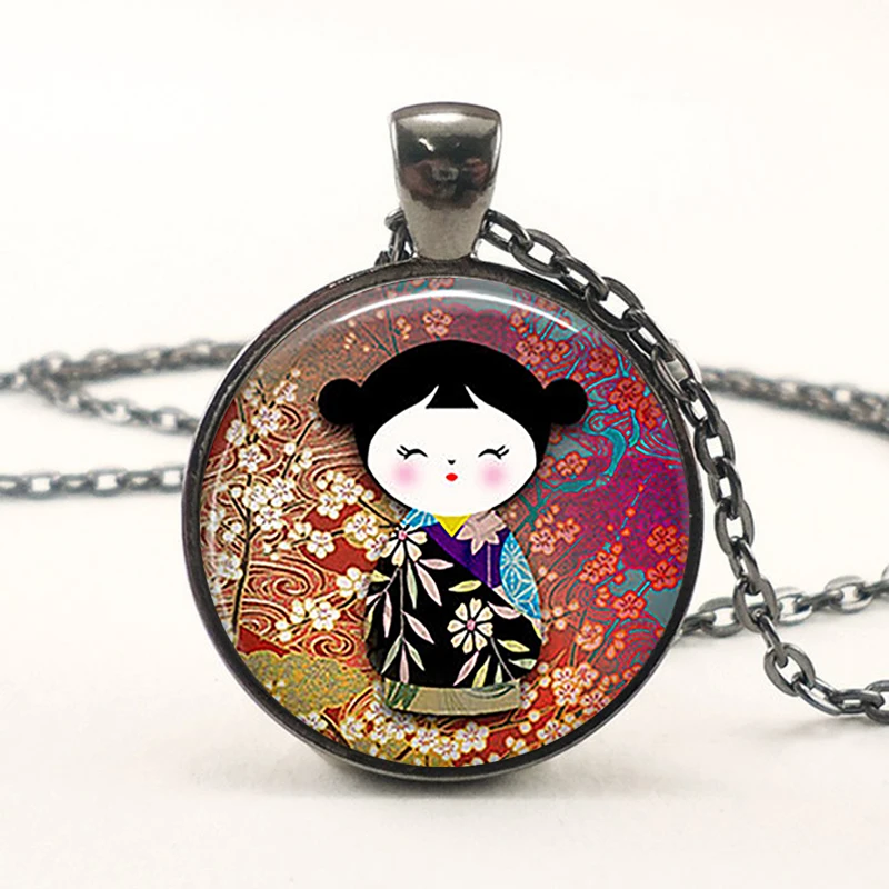 Милая японская кукольная подвеска Kokeshi ожерелье модное ювелирное изделие