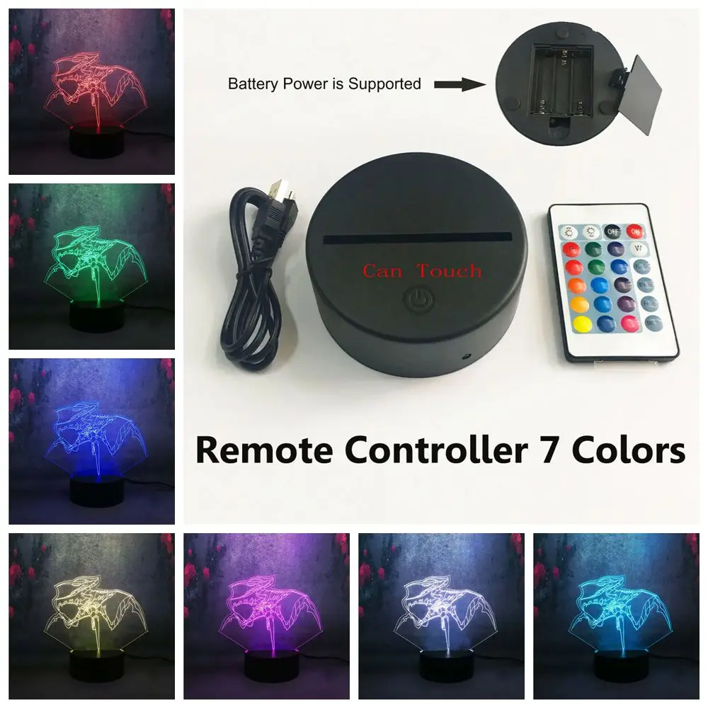 Remote Control Из фильма ужасов «Звездный десант Alien существо зергов 3D USB светодиодный ночной Светильник малыш применяются настольная лампа Рождественский Подарочный декоративный малыш, Детские кубики, игрушки для мальчиков - Испускаемый цвет: Remote Control