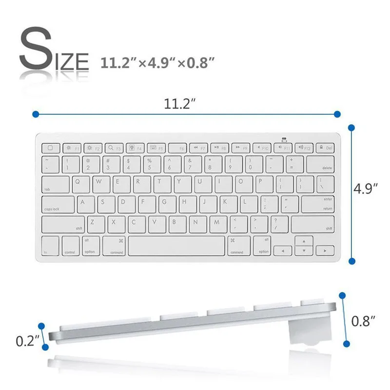Ультра-тонкая беспроводная клавиатура Bluetooth 3 0 для Apple iPad/iPhone серии/MacBook/Samsung