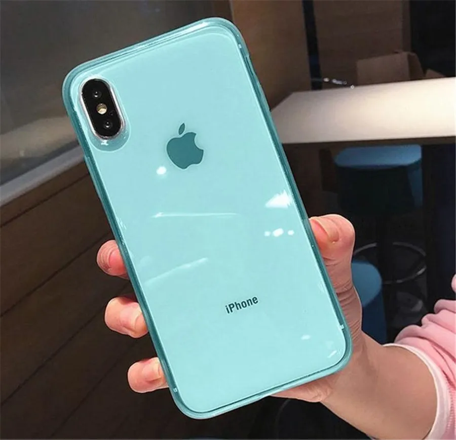 Blue Противоударная рамка чехол для телефона s для iPhone XR X XS Max 6 6S 7 8 Plus чехол 11 Pro Max Роскошный прозрачный мягкий кремний ТПУ задняя крышка - Цвет: Blue