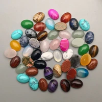 fashion mixed natural stone 10x14mm cab cbochon beads for jewelry making 50pcslot ring accessories no hole wholesale