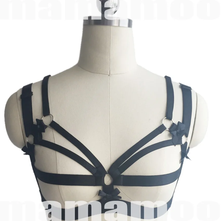 New Handmade harness cage Harajuku Gothic body black bondage bra fantasias sexy erotic | Женская одежда
