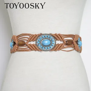 Ремень женский, ручной вязки, разноцветный, в этническом богемном стиле, для платья, TOYOOSKY, 2020