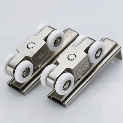 stainless steel 2 шт. шкив раздвижных дверей с высокой нагрузкой 100 кг ролики из нержавеющей стали, бесшумный подшипник, подвесные рельсы, колеса, оборудование для дома - Цвет: stainless steel