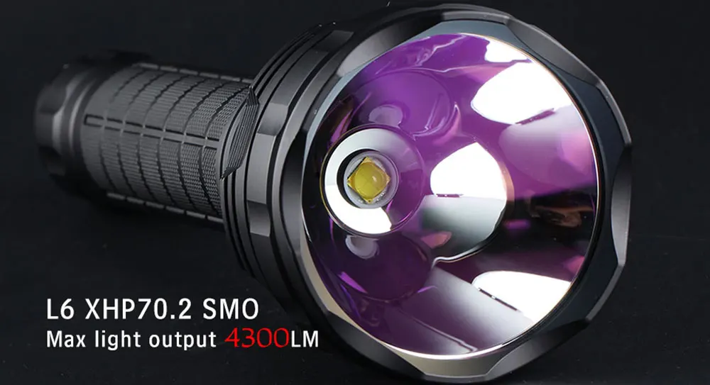 Обновленный Convoy XHP70.2 L6 тактический светодиодный светильник-вспышка МОЩНЫЙ СВЕТИЛЬНИК длинный Ночной светильник 4 светильник цвета с 2x26650