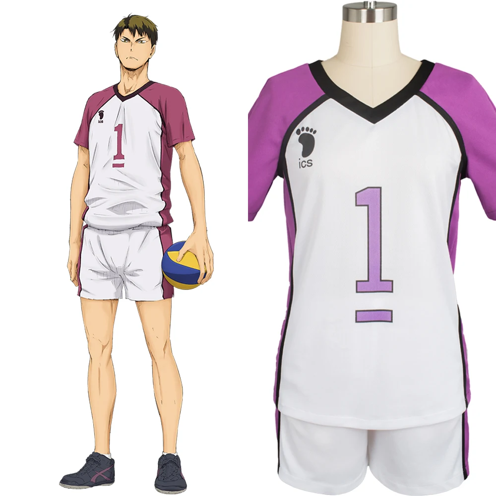 2017 Аниме Haikyuu Косплей третий сезон Shiratorizawa Gakuen Koukou Полный комплект костюм Wakatoshi