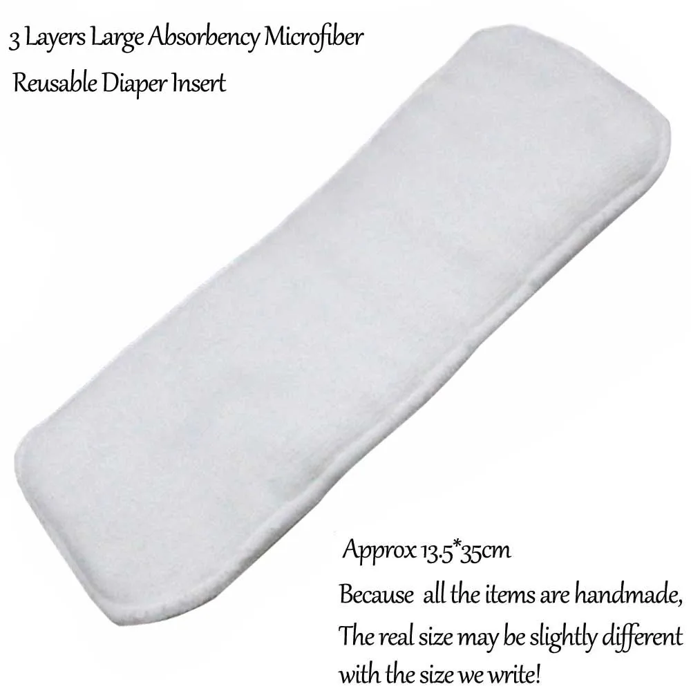 3L Microfiber Insert Бамбуковый уголь многоразовые вставки для подгузников бамбуковый хлопок пеньковая Ткань подгузник пеленальный коврик подгузник из микрофибры вкладыши моющиеся - Цвет: 3L Microfiber Insert