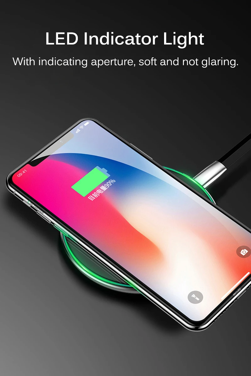 Беспроводное зарядное устройство Qi для iPhone 8 X XR XS Max QC3.0 10 Вт быстрая Беспроводная зарядка для samsung S10 S9/8 Note 8/9 светодиодный USB зарядное устройство