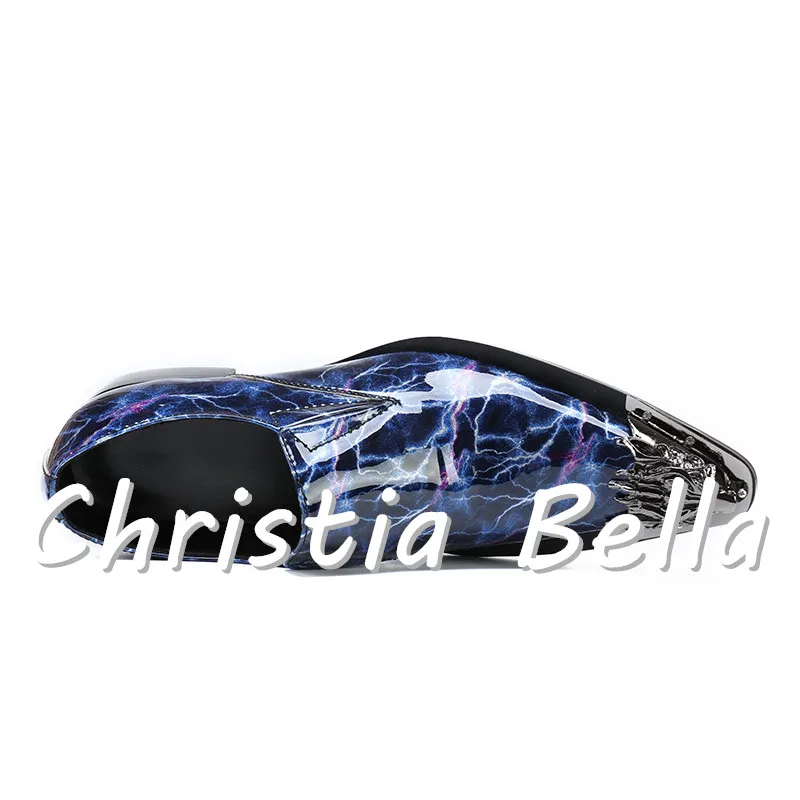 Christia Bella мужские туфли оксфорды в итальянском стиле дизайн Лакированная кожа с