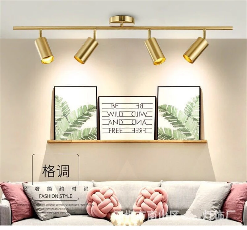 

Nordic Gold Ceiling Lights Modern Clothing Store Hall Decor Ceiling Lamp Universal Adjustment Commercial Lighting Luminaire