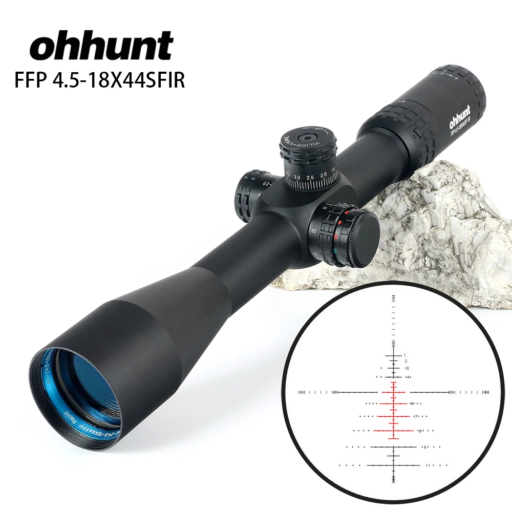 Ohhunt FFP 4 5 18X44 SFIR первый фокусный самолет охотничий оптический прицел Сторона Parallax