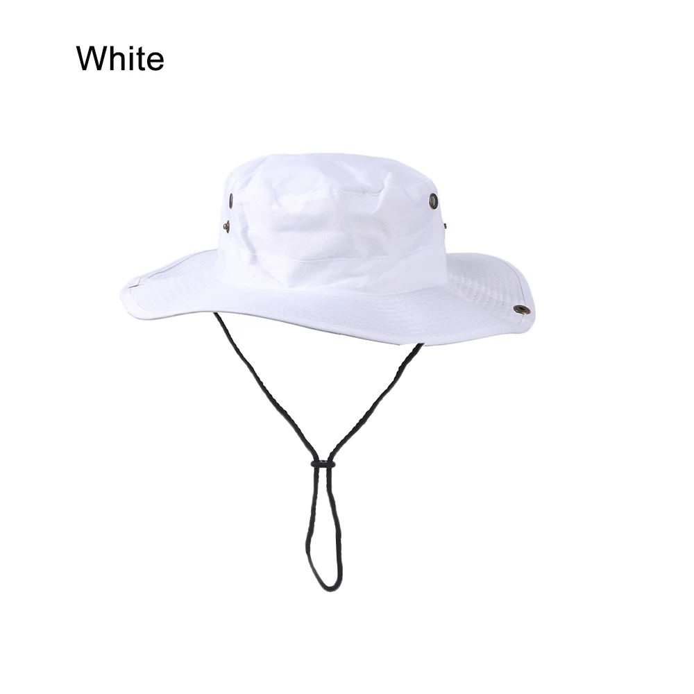 White Новинка, хит, военная Панама, сафари, Boonie, солнцезащитная Кепка, летняя, мужская, женская, камуфляжная, Панама, с нитью, рыбацкая Кепка - Цвет: White