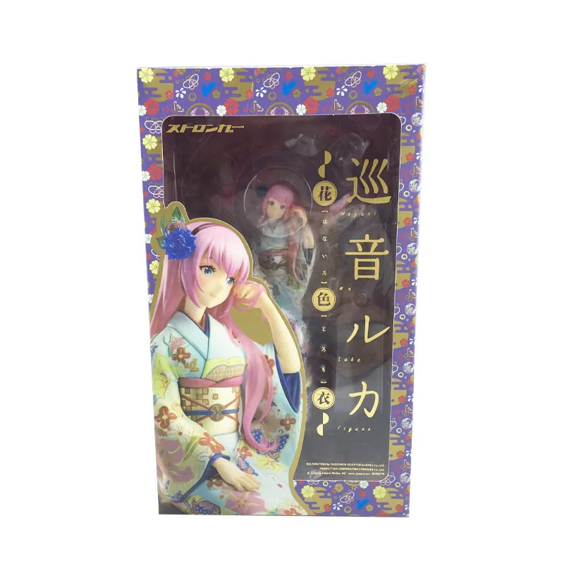 Luka with box Аниме Хацунэ Мику Кайто и Мейко модель Фигурка 25 см экшн Коллекционная кимоно версия экшн коллекция игрушка подарок - Цвет: Luka with box