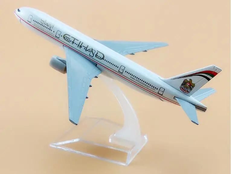 Модель самолета B777 Etihad дыхательные пути 16 см Размер 1:400 металлическая модель для