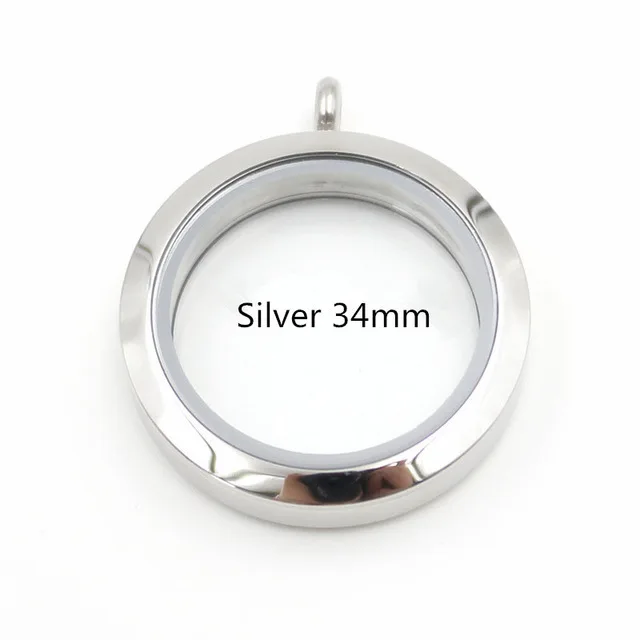Silver 34mm Золото Цвет однотонные твист закручивающийся плавающий кулон 316L неоднородная нержавеющая сталь памяти стеклянный медальон Прямая поставка - Окраска металла: Silver 34mm