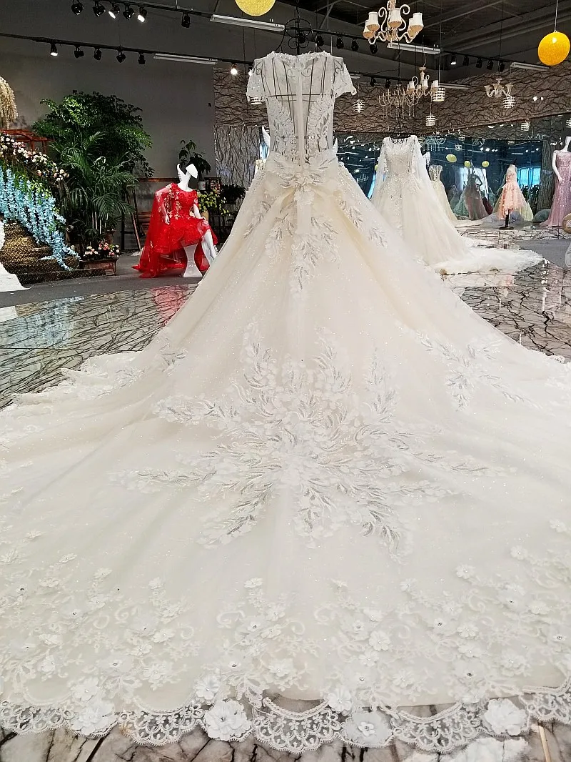 LS00249 свадебное платьереальные фотографии колпачок рукава кружева рукав молния