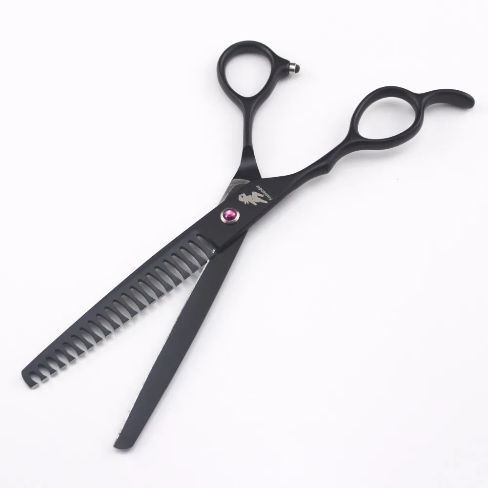 

Japan 440C 3*7.0 inch cat and dog pet scissors black paint left hand high-end pet beauty scissors set send row comb
