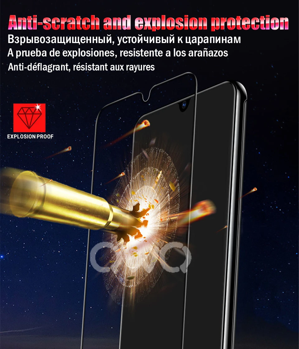 Закаленное стекло пленка для samsung Galaxy A50 S10 S8 plus S9 plus note 9 8 20D полный закругленный протектор экрана для samsung S10E S7 Edg